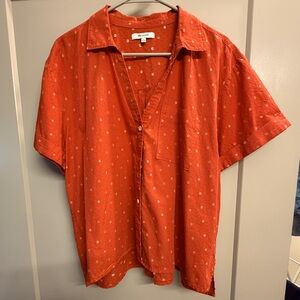 V neck pocket shirt in floral jacquard- Madewell XL